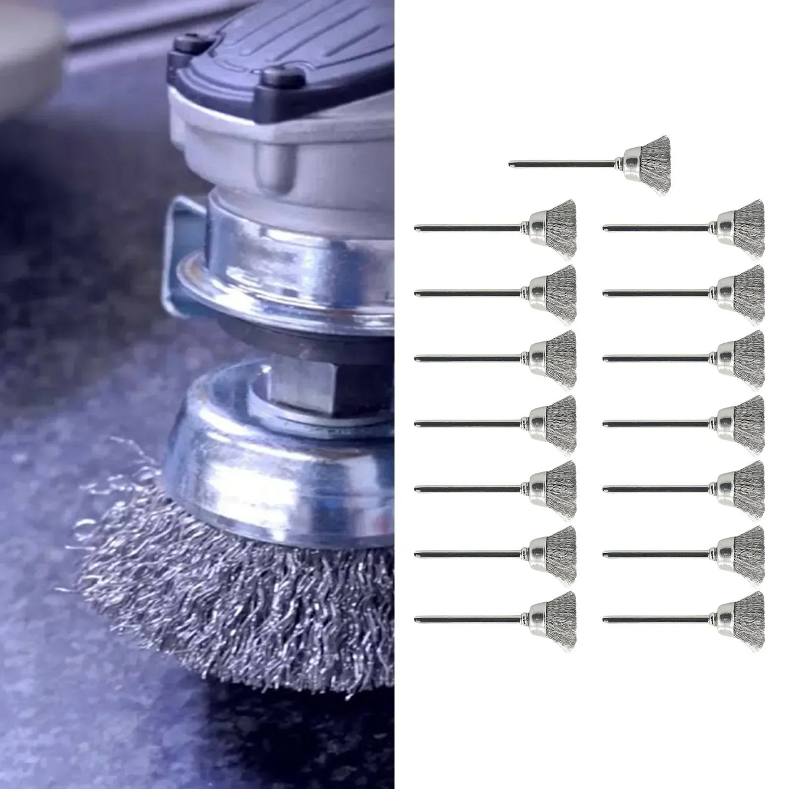 15pcs/Set Steel Brush Wire Wheel Brushes Die Grinder Rotary Tool Electric Tool For The Engraver Rust Removing Wire Cup Brush