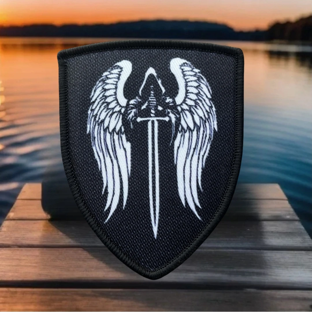 

The Angel of Punishment Printed Hook and Loop Patches for Clothing Morale Tactical Military Armband Backpack Decorative Sticker