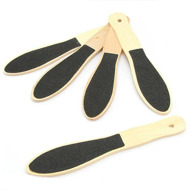 1/5PC Dual-Sided Wooden Handle Foot File Gentle & Effective Callus Remover Exfoliating Pedicure Tool for Smooth Feet Home Use