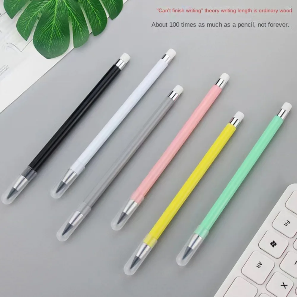 Reusable Unlimited Writing Pencil Solid Color Wear Resistant Forever Pencil Kawaii Cute Eternal Pencil School Supplies