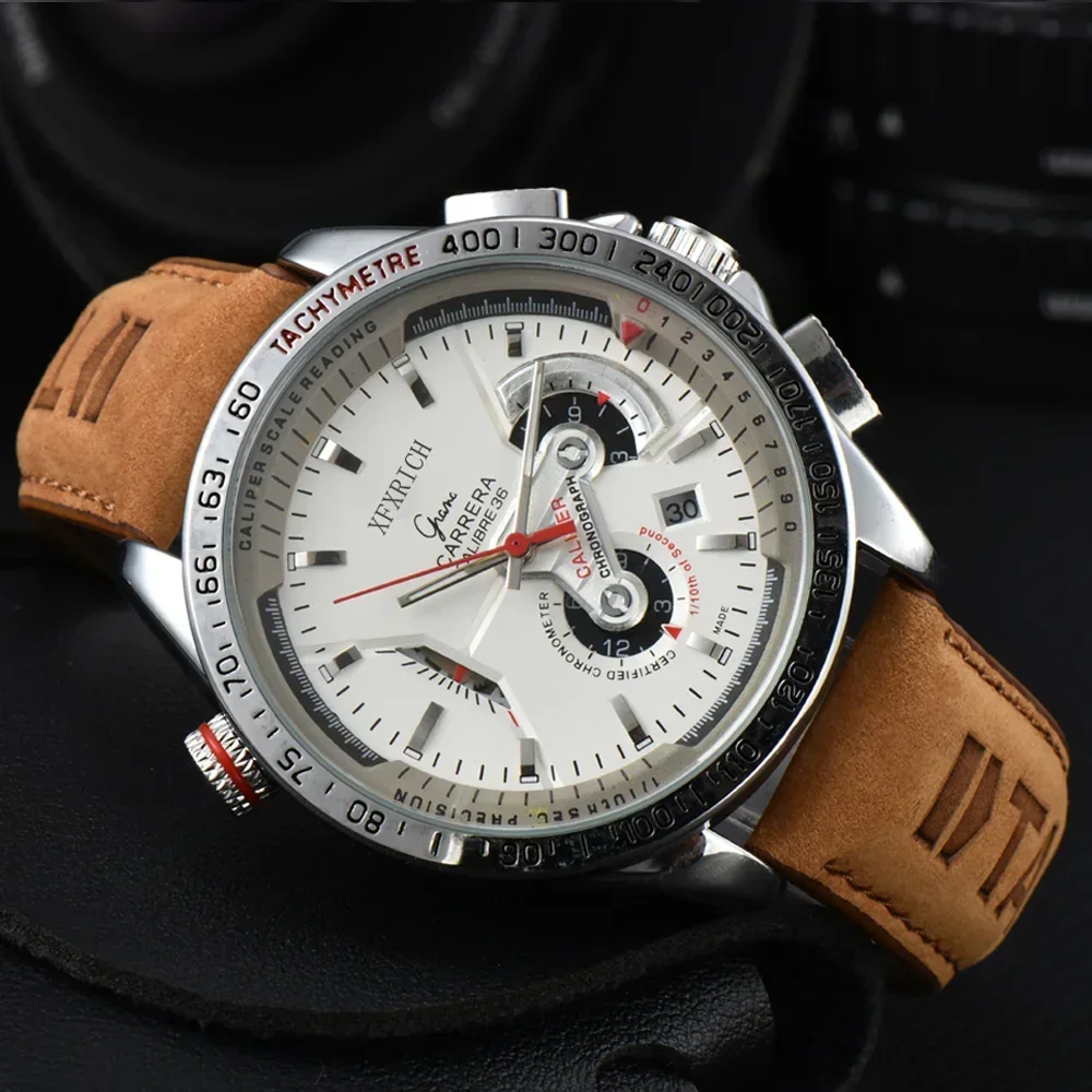 Top Hot Sale Brand Watches For Mens Classic Multifunction Automatic Date WristWatch Business Chronograph AAA+ Quartz Male Clocks