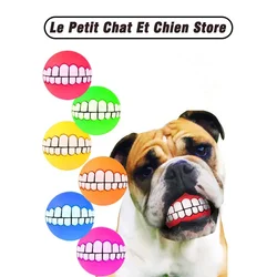 Funny Teeth Balls for Dogs Nontoxic for Puppy Small Large Doggies Tooth Chew Toy Squeaky Smiling Pet Ball Cute Doggy Gifts