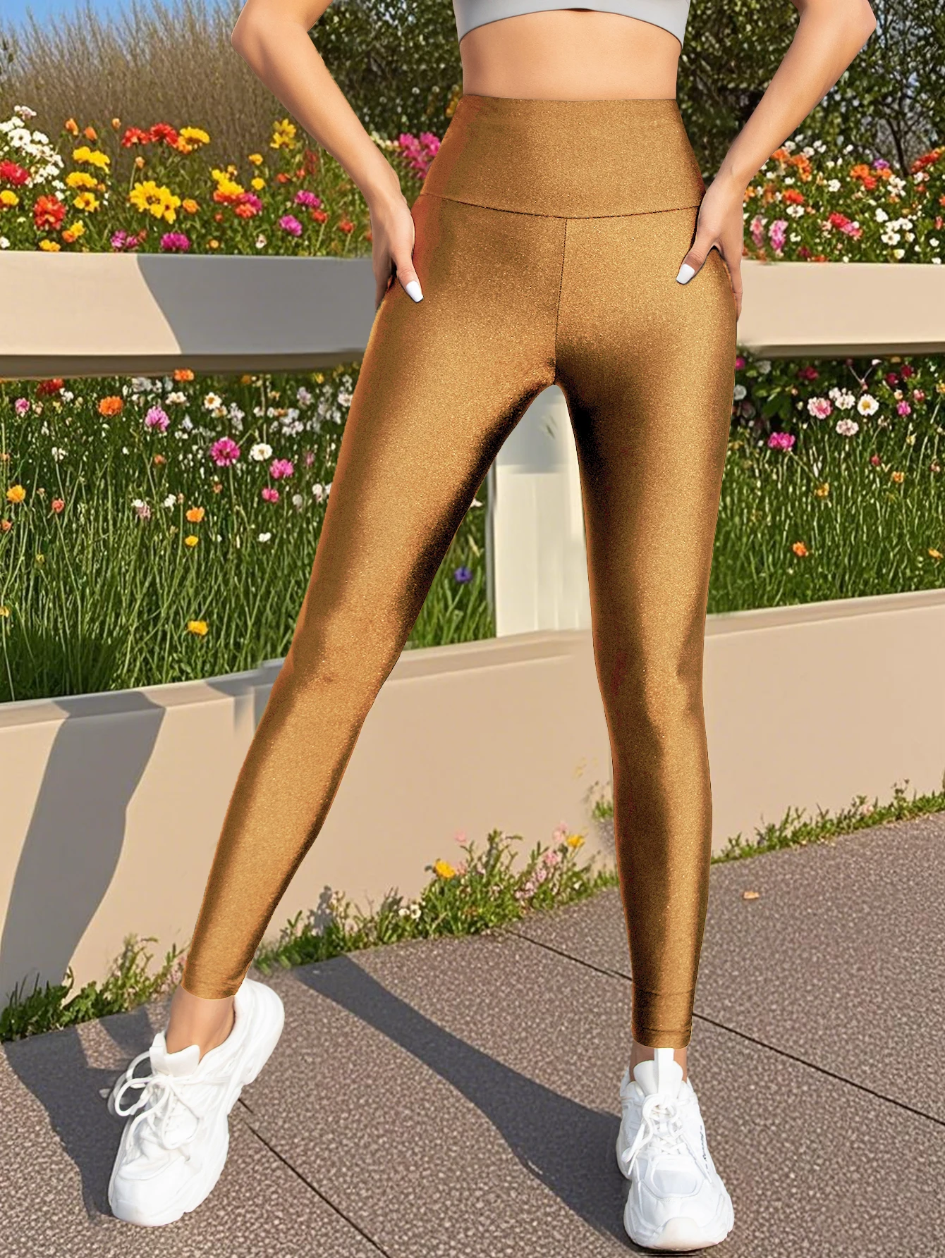 Spring And Summer New Dopamine Colored High Waisted Cropped Pants With High Elasticity Solid Color Tight Leggings For Women