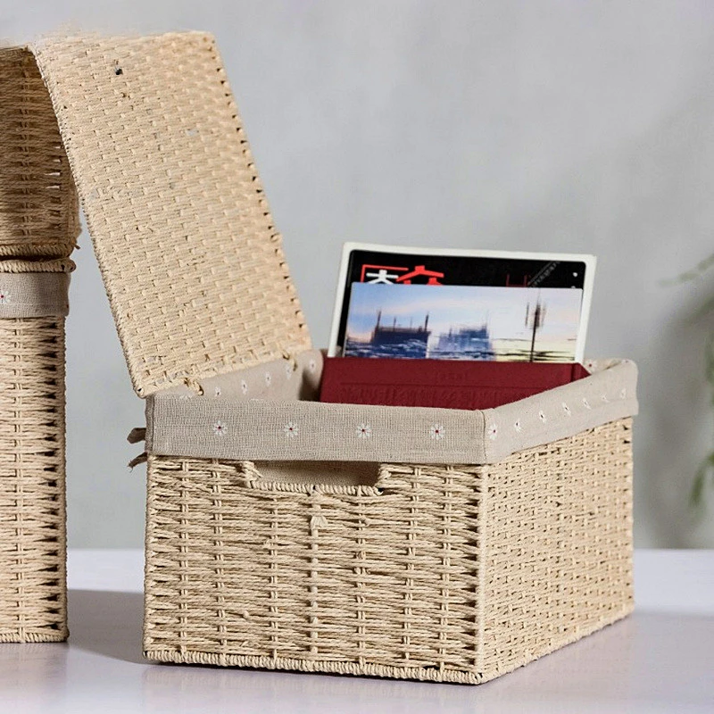 

Rattan weaving storage box, underwear organizing box, toy sundries storage basket, snack storage box, desktop storage basket