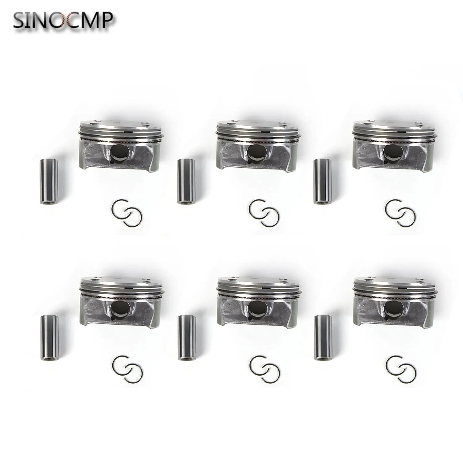 

6x Piston & Ring 92.9mm Φ22mm 2720308917 2720304317 2720302217 For Mercedes-Benz CLK350 C350 E350 GLK350 3.5 M272 Engine Parts