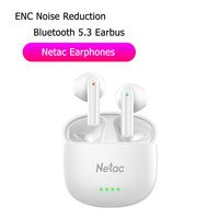 Netac Bluetooth 5.3 TWS Earbuds Wireless ENS Noise Reduction Earphone Dual-channel Transmission Technology 21h of Battery Life