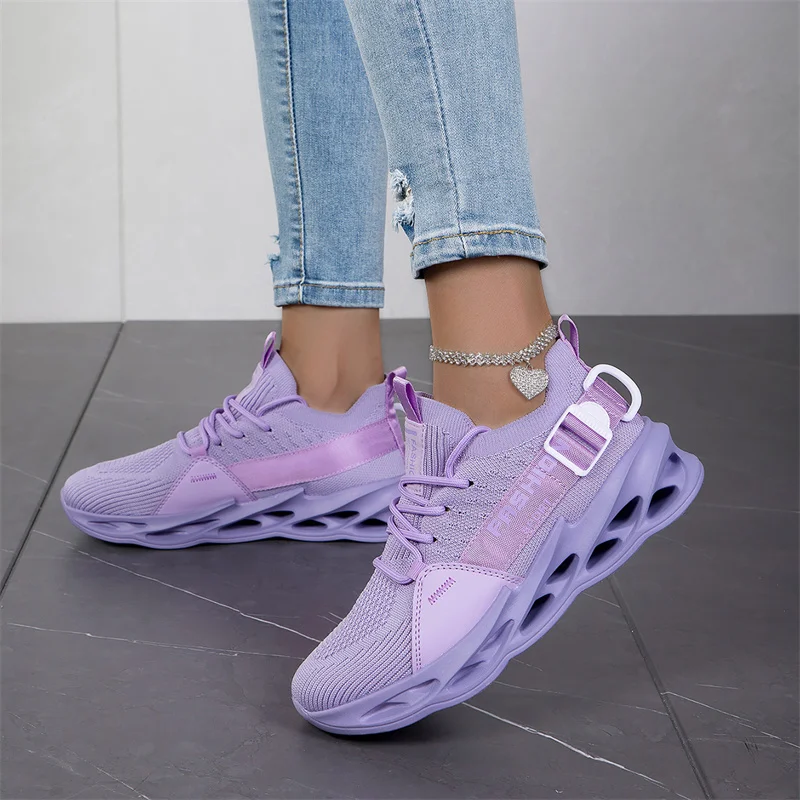 Fashion Purple Womens Casual Sneakers Lightweight Outdoor Walking Shoes Women Breathable Running Sneakers Unisex Men Sport Shoes