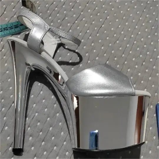 Summer 7 inch heels, sexy 17 cm electroplated stiletto heels, nightclub pole dancing sandals