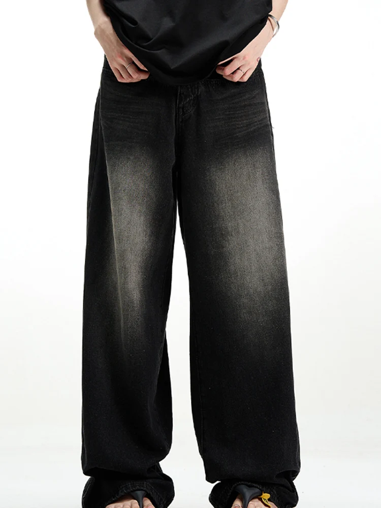 

Мужские классические американские джинсы в стиле хип-хоп, рэп, широкие молодежные популярные джинсы, мужские прямые свободные брюки в стиле ретро, джинсовые брюки большого размера