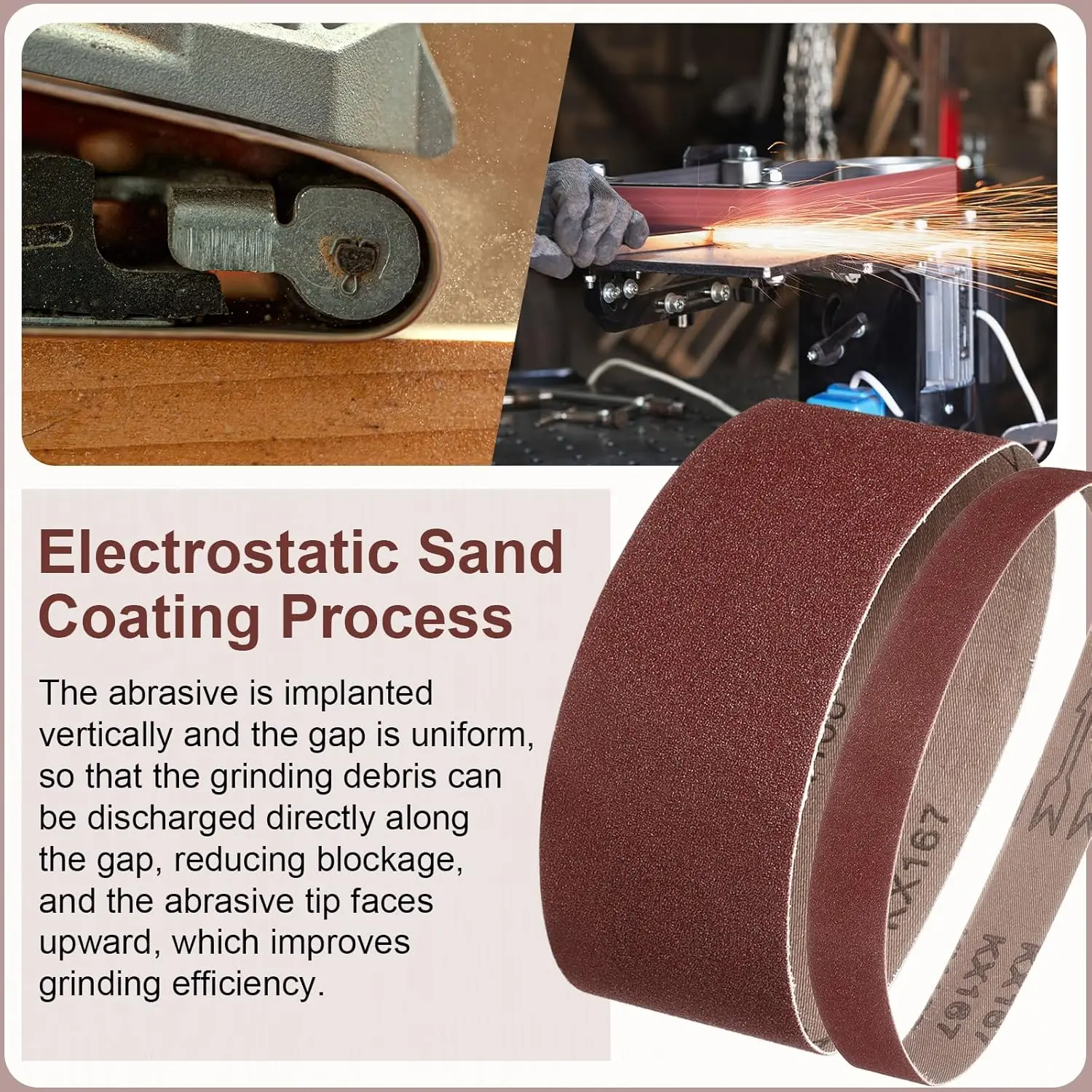 3 قطع 3 × 21 بوصة أحزمة صنفرة أكسيد الألومنيوم 533 × 75 مم ورق صنفرة (40/60/80/100/120/150/180/240/320/400 حصى) مناسب لصنفرة الخشب وتلميع المعادن وصنفرة الطلاء، خاص لآلة صنفرة الحزام