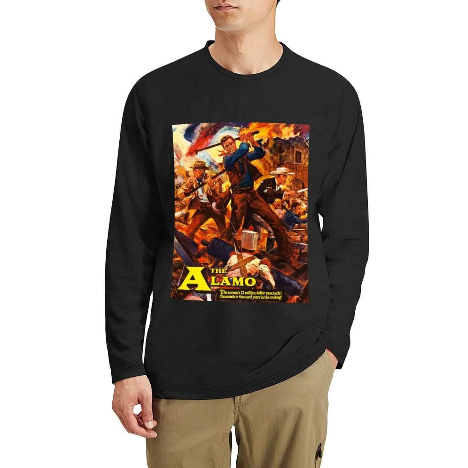 

The Alamo (1960) Poster Long T-Shirt sweat shirt t shirt man aesthetic clothes kawaii clothes mens big and tall t shirts