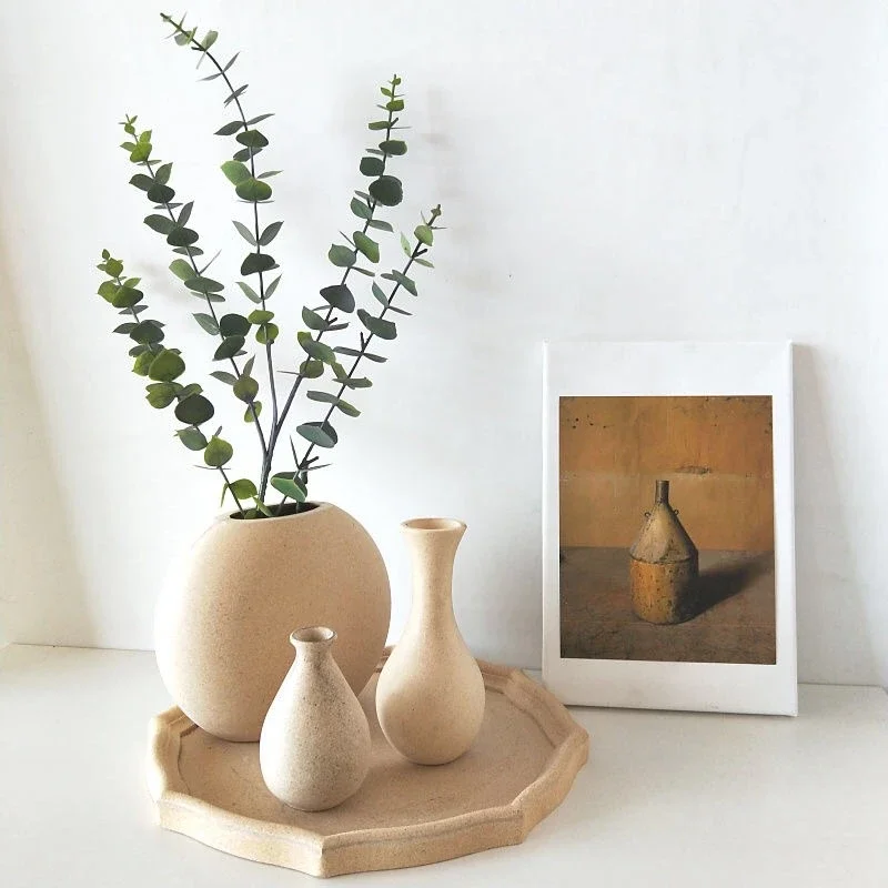 Vaso de flores de madeira retrô, vaso vintage simples, decoração de casa, vasos de arte para flores, artesanato decorativo nórdico, vaso de plantas, florero