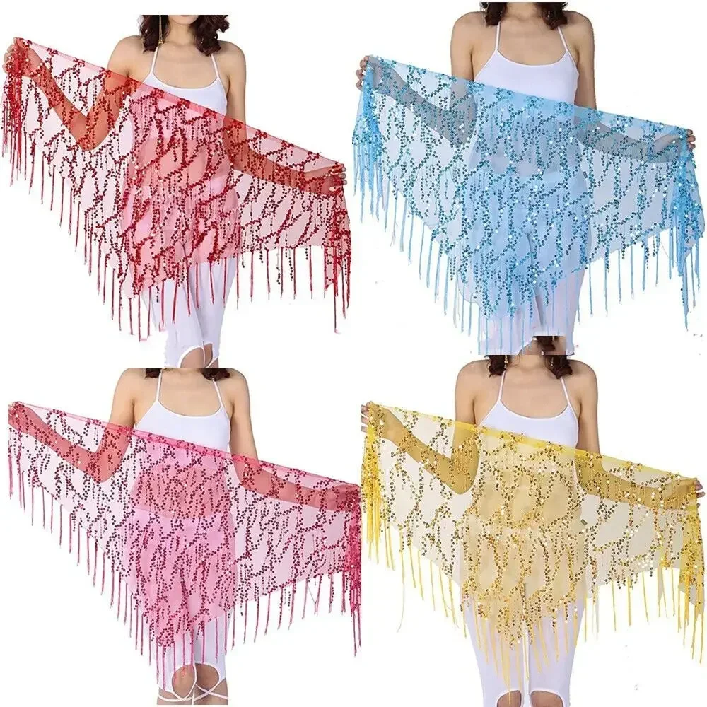 For Thailand/India/Arab Sequins Tassels Dancer Skirt Waist Chain Belly Dance Belt Hip Scarf