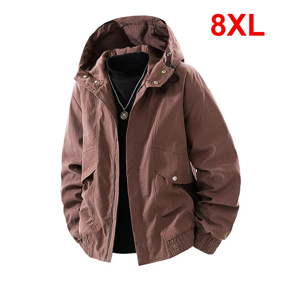 

8XL Plus Size Windbreaker Cargo Jacket Men Fashion Casual Camp Jackets Coats Male Spring Autumn Jacket Big Size 8XL
