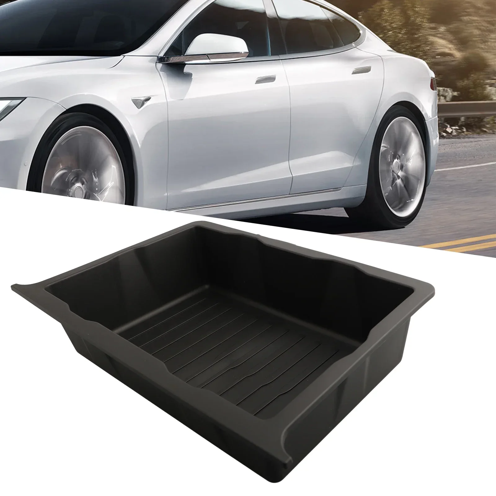 

Case Drawer Storage Tray Accessories Black Box Organizer Parts Replacement TPE Under Seats 40cmx12cmx27cm Office