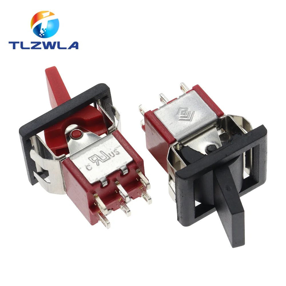 1PCS SH T80-R Series Mini Paddle Toggle Switch Square Snap-in Panel Mount 5A/125VAC