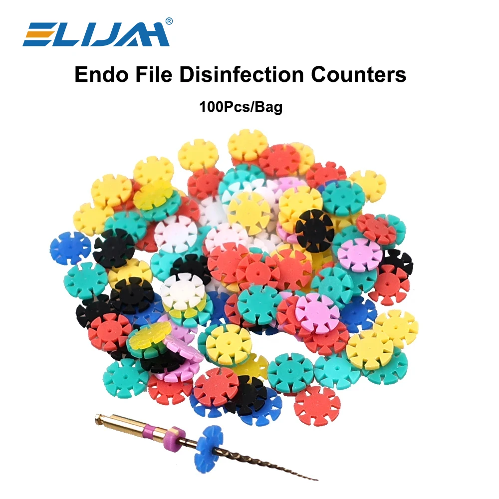 

100Pcs/Bag Dental Disinfection Marking Circle Endo Files Counters Denspay Silicone Endo Dentistry Stopper Dental Materials