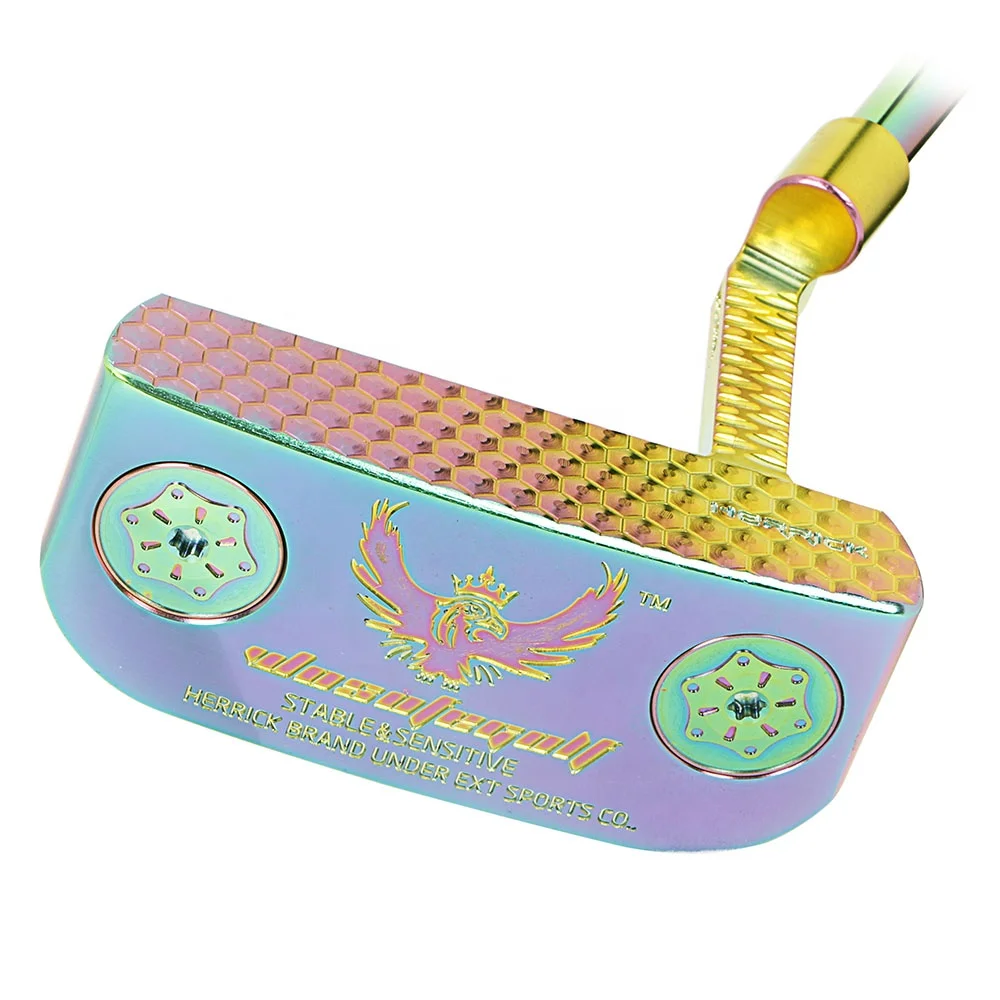 

Wholesale OEM ODM Fast Delivery Men's Right Hand Stainless Steel CNC Forged Milled Titanium Shaft Rubber Grip Putter Golf Clubs