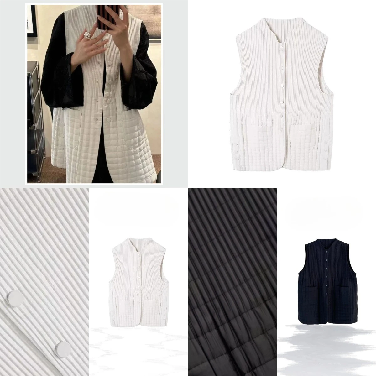 

Sanzhai Fold 2025 Новая осенне-зимняя хлопковая куртка средней длины, топ на бретелях, простая теплая хлопковая куртка, толстое сложенное пальто, плиссированное