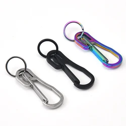 Carabiner EDC Outdoor Tool Titanium Steel Keychain Buckle Key Ring Climbing Mountaineering  Accessories Outdoor Tool