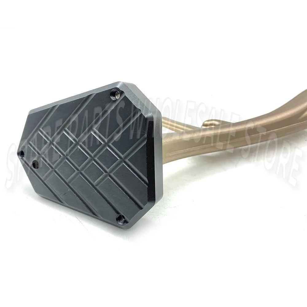 Moto Cavalletto Cavalletto Laterale Estensione Pad Allargare Piede Piastra di Supporto Laterale Nuovo Per ZONTES GK350 350GK GK 350