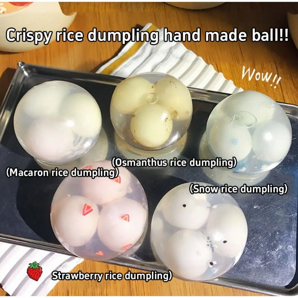 Bolas de Arroz Glutinoso de Simulación, Crujientes y Picantes, para Apretar y Relajar, Sensoriales, Antiestrés, de Tres Anillos, TPR