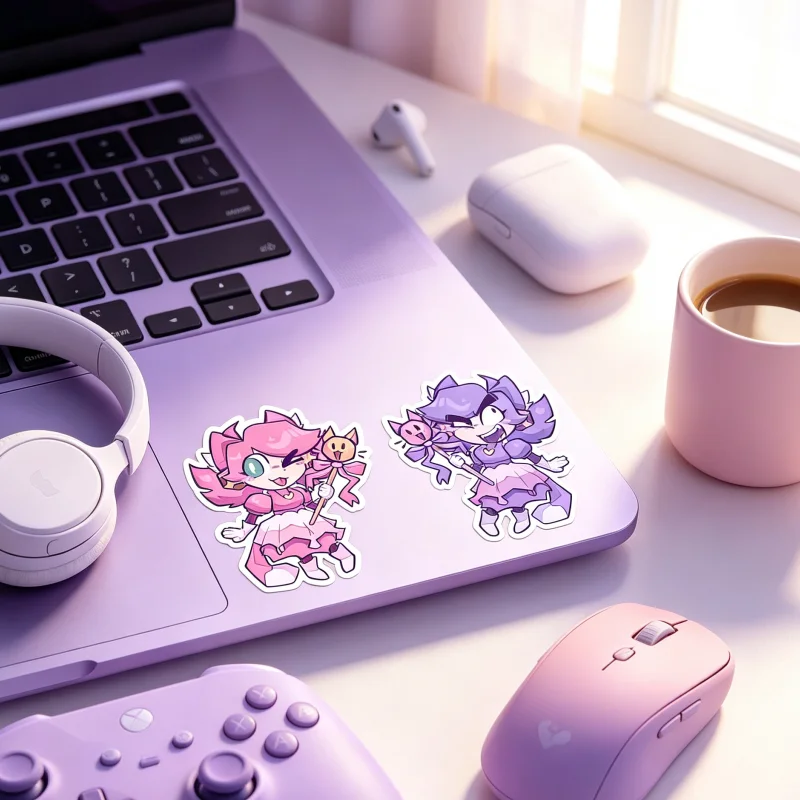 Pink Mad Mew Mew Deltarune Die Cut Stickers Waterproof Vinyl Decals Cosplay Accessories For Laptop Water Bottle Holiday Gift