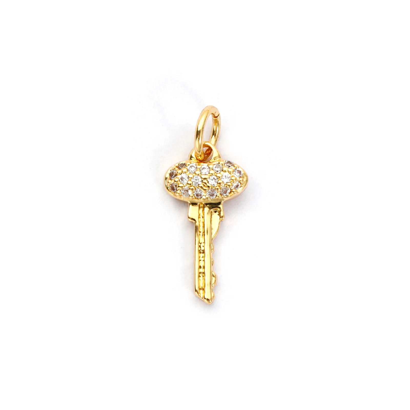 1 Piece Brass & Cubic Zirconia Charms Pendant For DIY Jewelry Making Micro Pave Wings Heart Key Eye Lock Necklace Findings