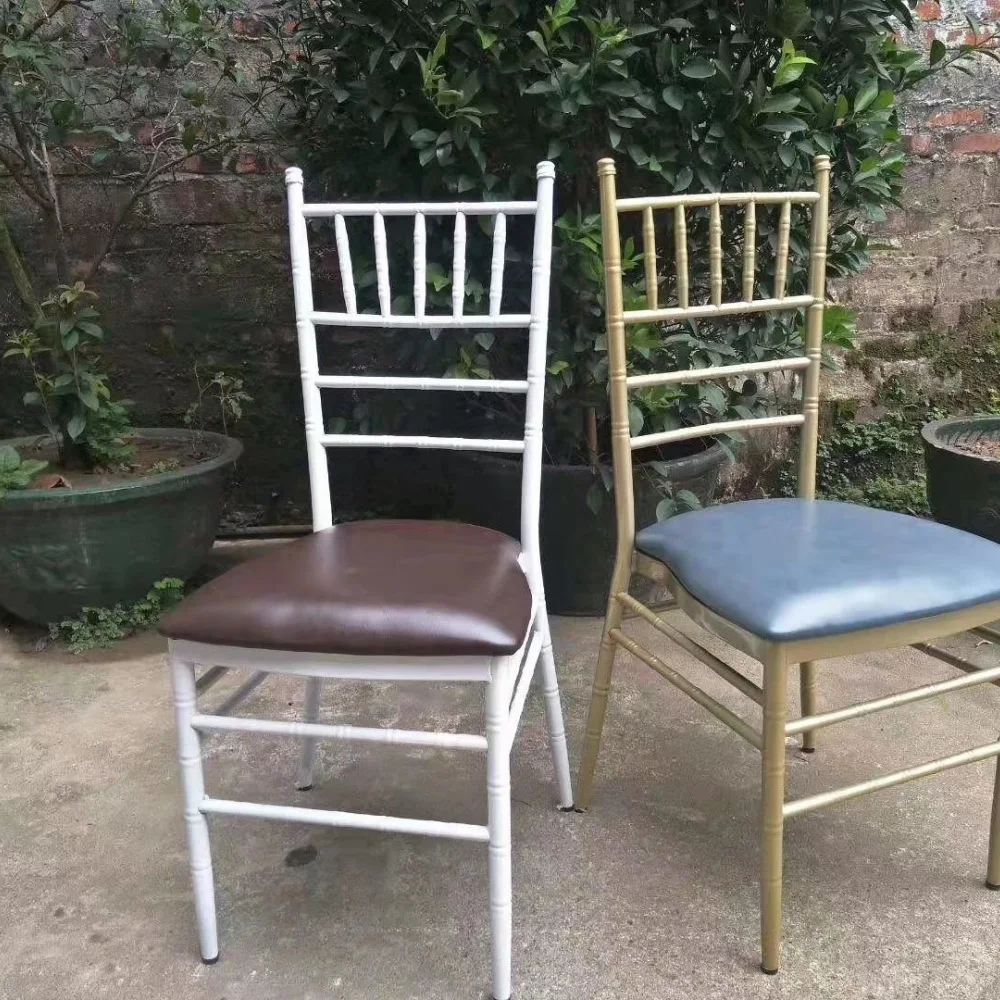 Modern Aluminum Bamboo Chair Gold Finish Dining Seat For Wedding Banquet Hotel Party Outdoor Garden Event Furniture