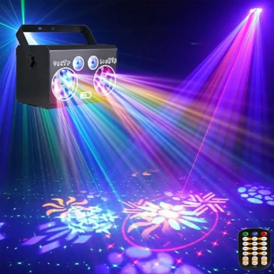 

All in One Disco Lights Party Stage LightsDMX512 Sound Activated DJ Strobe Lights for Karaoke Christmas Events Wedding Decor Ha