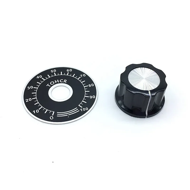 5pcs MF-A03 Potentiometer knob Bakelite Knob + A03 Dial Knob With Scale Plate Sheet Scale Digital Potentiometer Caps