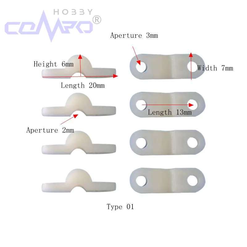 Plaque de train d'atterrissage en forme d'arc, 20 pièces, plaque à rainure arquée pour fil d'acier, tige en carbone, aile fixe, avion RC, mousse KT
