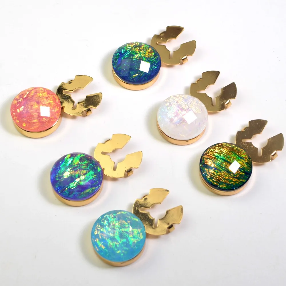 1PCS Gilt Gold Rhinestone Alloy Shirt Button Covers Decorative Button Clips Cufflinks Women Clothing Accessories
