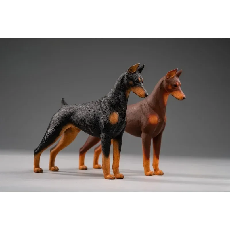 JXK 1/12 Scale จําลองตํารวจสัตว์สุนัข Doberman Pinscher รุ่นทหารตัวเลขการกระทําโต๊ะรถเครื่องประดับ