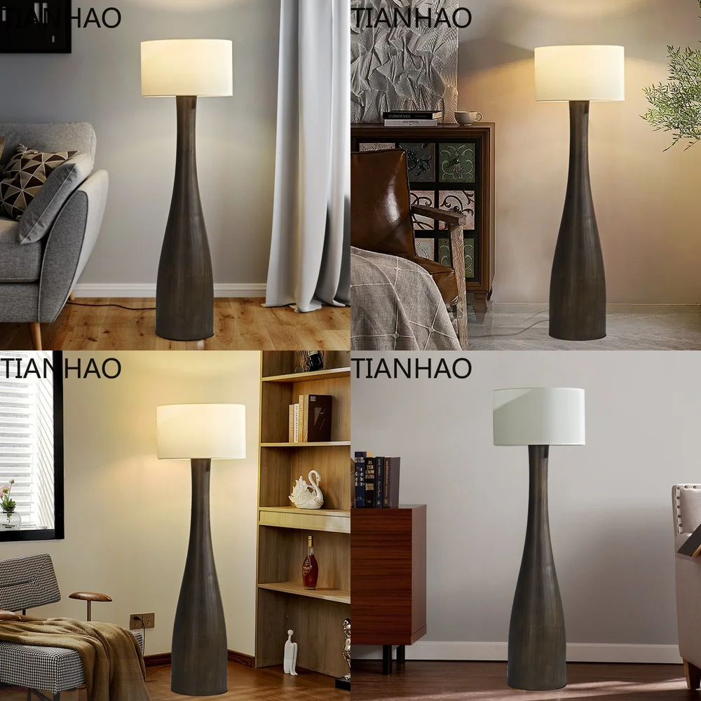 Vintage Rustic Resin Floor Lamp for Modern Living Room Bedroom Hotel Villa Decor | Industrial Chic Ambient Lighting for Home
