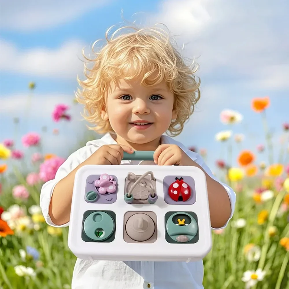 Tablica Manipulacyjna dla Maluchów Sensoryczna Tablica Edukacyjna Zabawki Antystresowe Wielofunkcyjna Tablica Podróżna Rozwijająca Motorykę Małą Zabawka Edukacyjna dla Dzieci