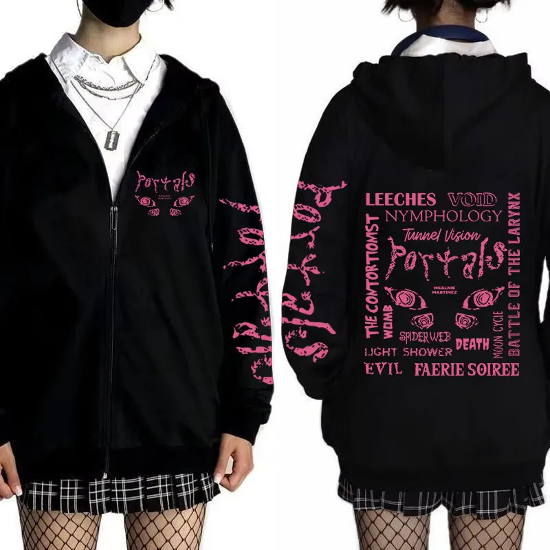 Melanie Martinez Portals Tour Zipper Hoodies Harajuku Aesthetic Zip Up Sweatshirts Coats Hip Hop Streetwear Jacket Hoodie Men's