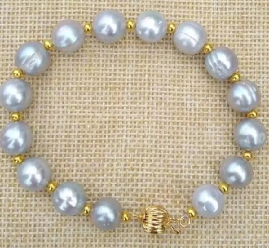 

Beautiful AAA 8-9mm South real gray pearl necklace 7.5-8 inches beautiful jewelry 080901