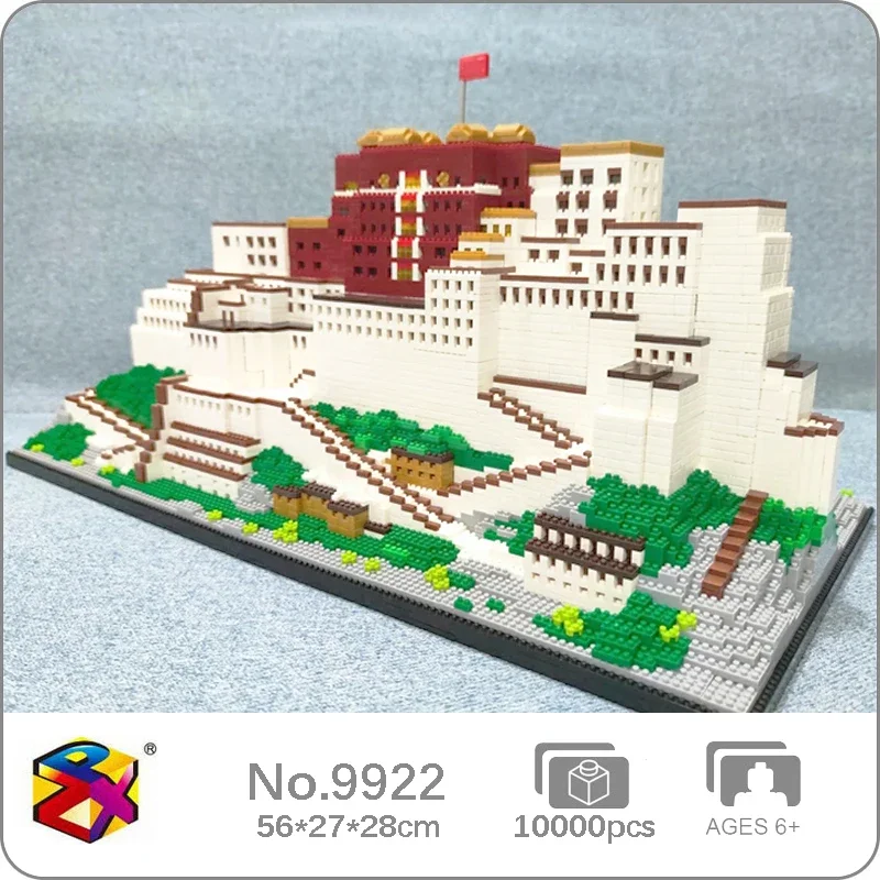 

PZX 9922 World Architecture Lhasa Potala Palace Flag House Mountain Temple Model Mini Diamond Blocks Bricks Building Toy No Box