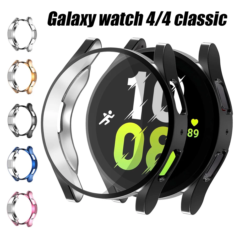 Case for Samsung Galaxy watch 4 classic 44mm 40mm 46mm 42mm accessories Plated TPU Bumper Screen protector Galaxy watch 4 Cover