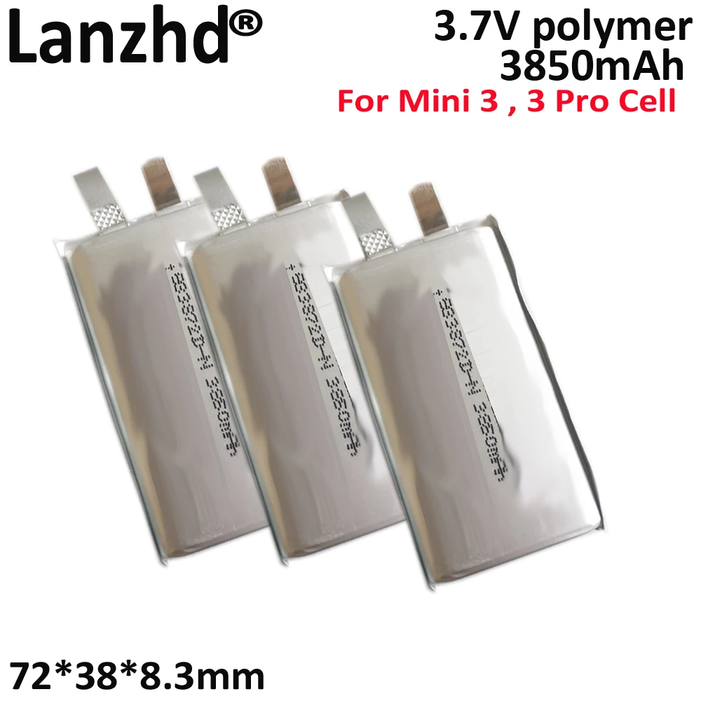 3.7V high rate polymer lithium Suitable for Mini 3, 3 Pro Cell flight battery drone power cell 833872 3850mAh 72*38*8.3mm