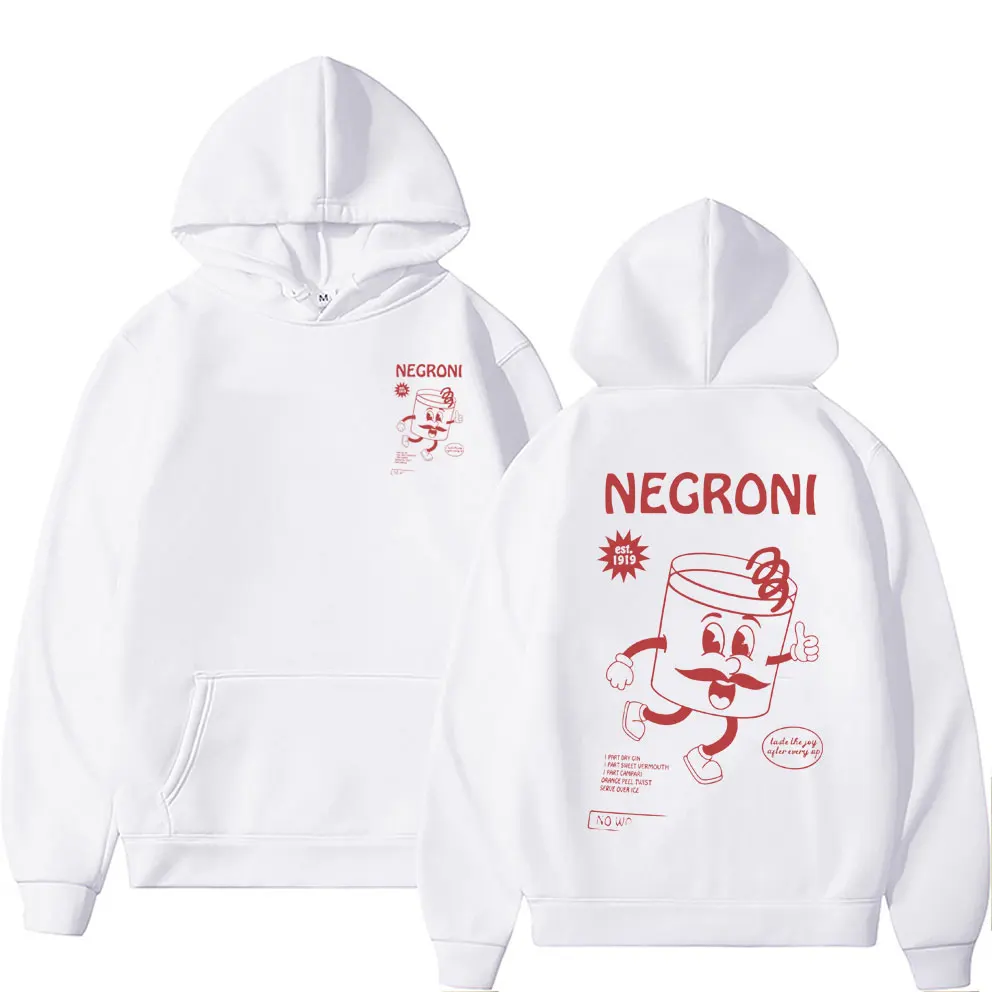 

Funny Negroni Cocktail Graphic Print Hoodie Men Women Fashion Vintage Oversized Streetwear Unisex Casual Long Sleeve Hoodies