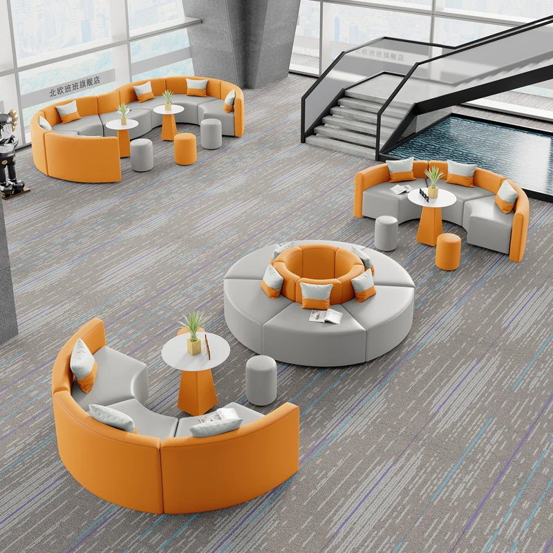 

Special-shaped reception sofa, lounge area, creative and simple S-shaped negotiation room