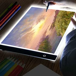 Almohadilla de copia de dibujo Led de 3 niveles, tablero regulable, mesa de animación, pintura, juguetes educativos, regalo, Bloc de notas de luz ajustable para niños