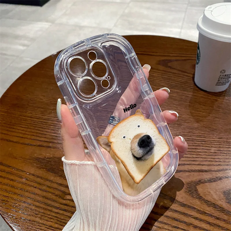 Funny toast Corgi puppy bread dog Transparent Phone Case For iPhone 16 15 14 13 12 11 Pro Max Xr 16 Plus Case Cute Cartoon Cover image 3