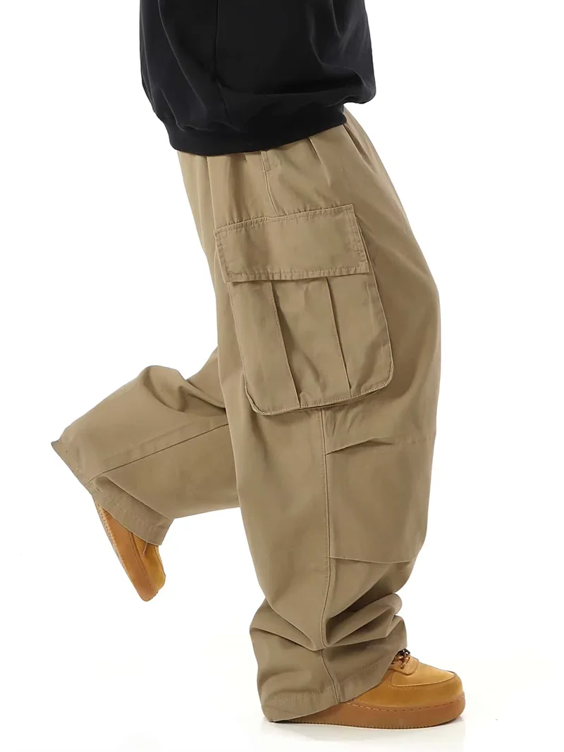 Amerikanischer Hip-Hop-Streetwear-Stil: Trendige Weite Jogginghose für Männer und Frauen, Leichte Cargo-Hose mit Mehreren Taschen, Lässige Hose – Detail 14