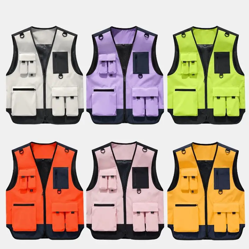 

Men's And Women's Multifunctional Vests Personalized Customized Logos Multi Pocket Photography Vests Cinema Staff Uniforms