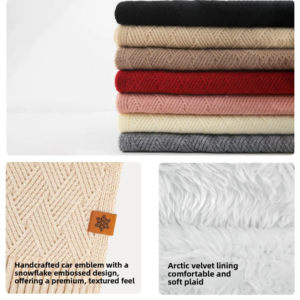 3 قطعة المرأة الشتاء الحراري الأذن رفرف قبعة وشاح وقفازات مجموعة لركوب الدراجات في الهواء الطلق حماية الرياح الطقس الدافئ اكسسوارات كومبو #2