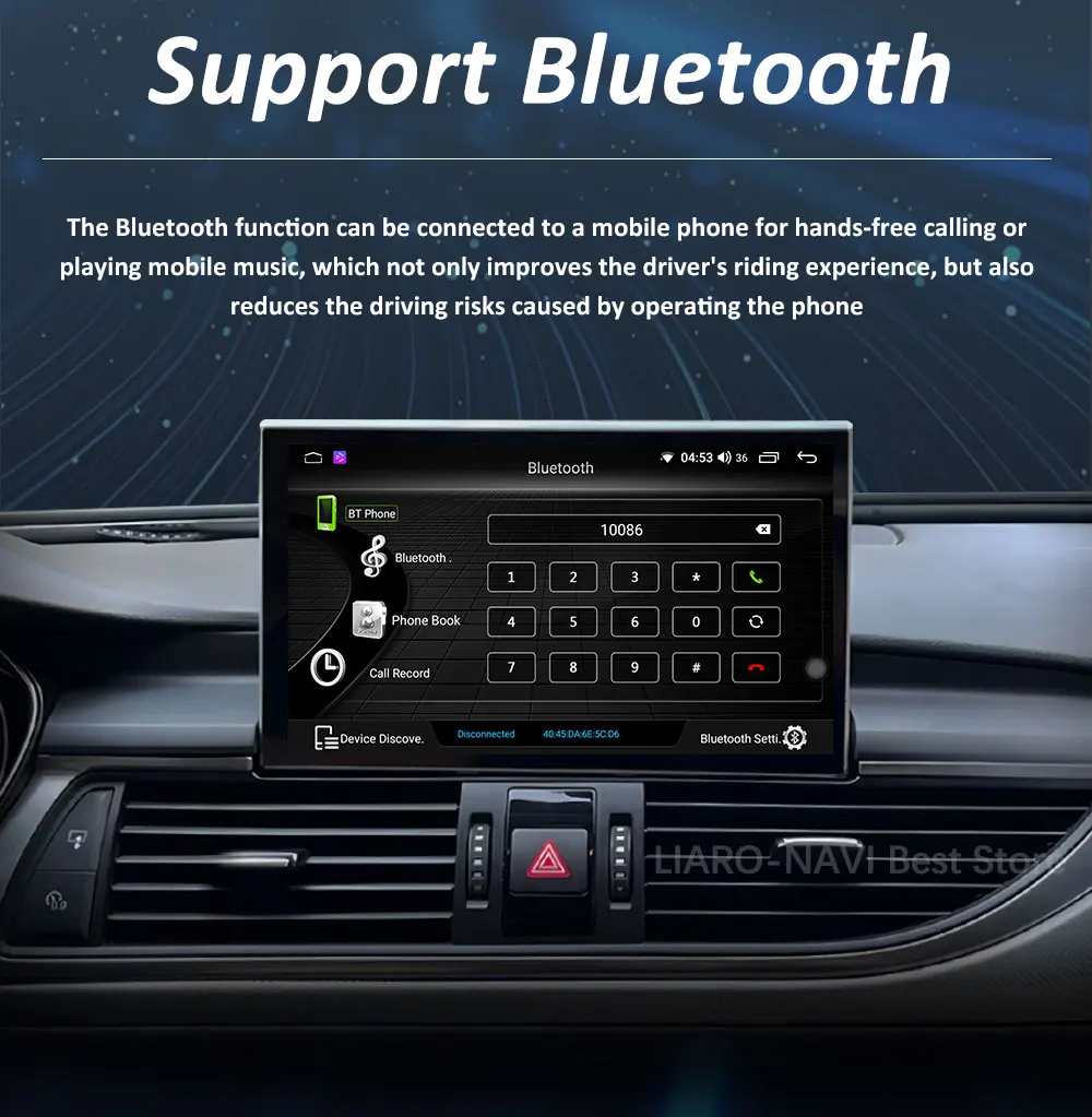 9'' Carplay DSP Stereo Autoradio Multimedia-Player für Audi A6 C7 A7 2012 - 2018 Navi GPS QLED-Bildschirm WiFi Android 16 Bluetooth – Detail 11