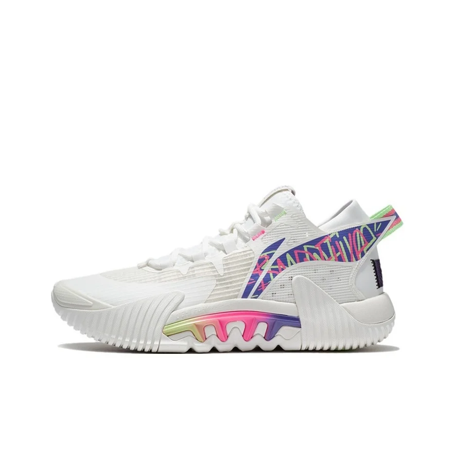 Li Ning Badfive 2 Low The Soldier Does Not Tire Of Deceit. Game Ready Rebound Low top Basketball Shoes Men's Ecru ABFT029-4